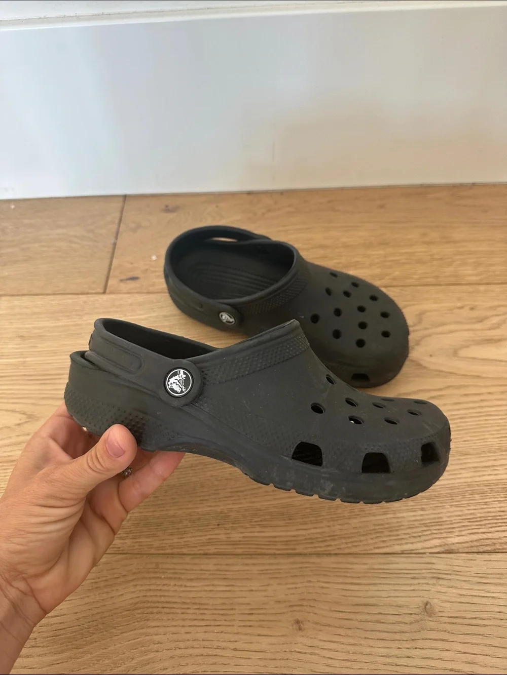 Crocs Black Kids Clog Shoes Slip-On Sandals J3